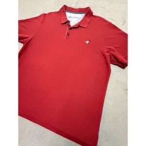 Robert Graham Deep Red Classic Fit Embroidered Logo Short Sleeve Polo Shirt Mens